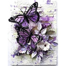 Butterfly Diamond Painting Kits for Adults, 5D Full Round Drill DIY Diamond Art,