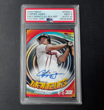CHIPPER JONES 2025 TOPPS FINEST MOMENTS AUTOGRAPH BLACK /10 PSA 9 AUTO 10 FMA-CJ