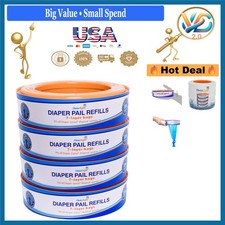 Heavy Duty Diaper Genie Refills 4-Pack 1300 Count Blue Odor Control