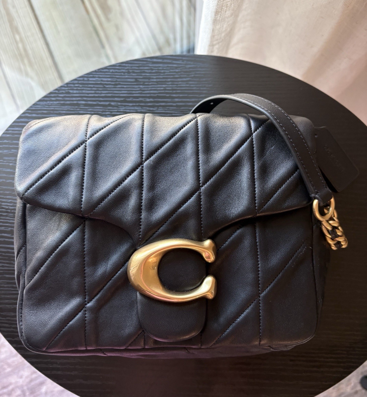 Coach square tabby shoulder bag color black