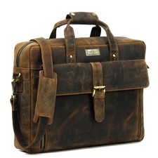 Genuine Leather briefcases for men 17 inches computer bag for mens | Laptop b...