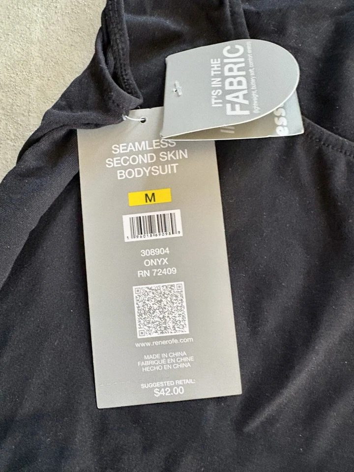 Rene Rofe Essentials Black Thong Bodysuit. Medium. NWT. Free shipping - Image 3 of 4