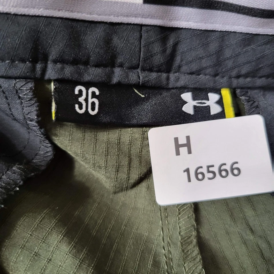 Pantalones Cortos Under Armour Hombres 36 Verde Carga Ripstop Logo Botón 9" Entrepierna Exterior Foto 2 de 4