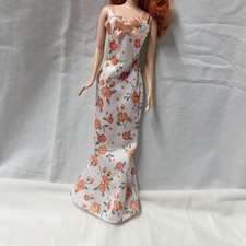 1997 Mattel Barbie Fashion Avenue Lingerie Peach Roses Night Gown Only 18092
