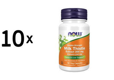 10 x Now Foods Milk Thistle Extract 300mg (50 vcaps) (192,96 EUR/kg)