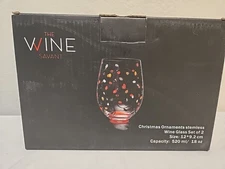 The Wine Savant Christmas Ornaments Stemless Wine Glass Set of 2