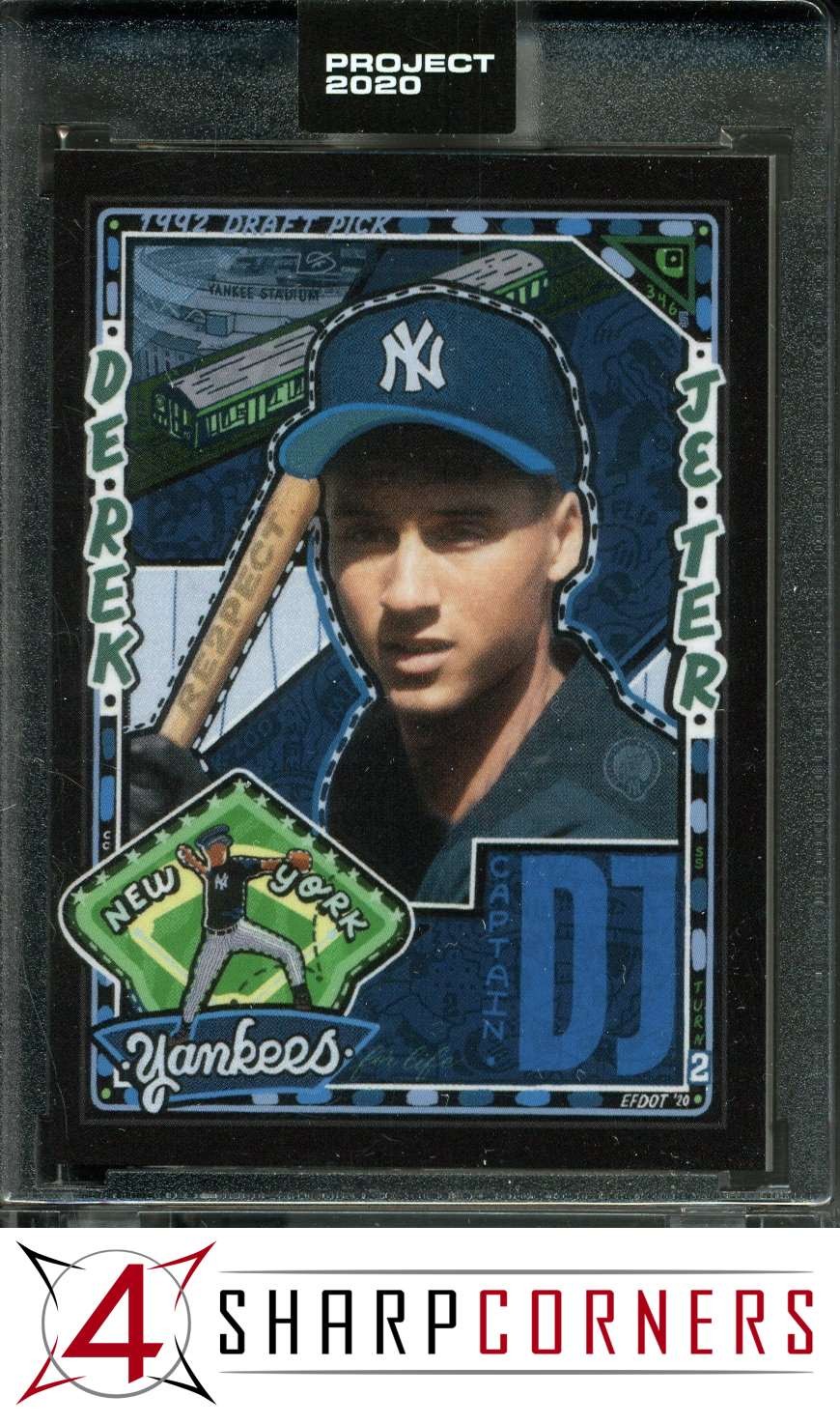 2020 TOPPS PROJECT 2020 #157 DEREK JETER HOF BY EFDOT ENCASED