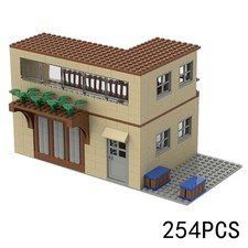 MOC Blocco Costruzione Militare Mattoni Campo di Battaglia Rovine Scena 2 Piani Casa 254pz