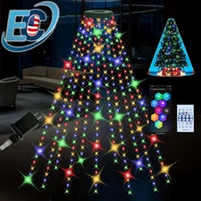 200/400LED Christmas Tree Waterfall Light Fairy String Indoor Outdoor Xmas Decor
