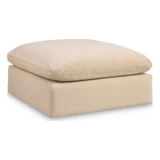 Meridian Furniture Comfy Beige Velvet Ottoman