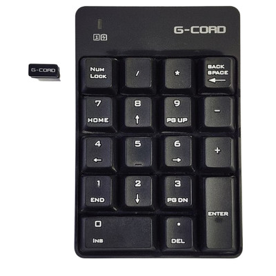 G-cord Wireless Number Pad - 2.4G Numeric Keypad Silent 19 Keys USB Keypads