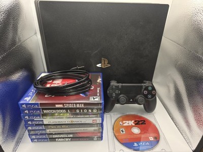 Sony PlayStation 4 Pro PS4 Console Bundle 1TB Controller 9 Games Tested No Hdmi