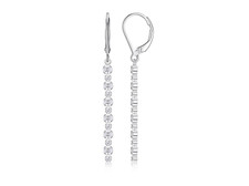 Diamonique 2.20 cttw Dangle Earrings, Sterling Silver