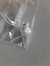 1/4 Carat Diamond Sterling Silver Teardrop Pendant 18" Necklace NWT  250 Macys