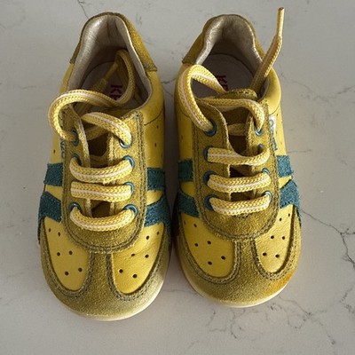 Kenzo Unisex Kids Yellow/green Leather Sneaker Shoes Size 20 (4)