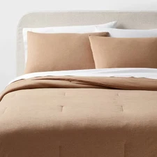 Full/Queen Jersey Comforter and Sham Set Light Brown - Threshold