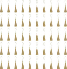 Mini Quasten Set 50 aus Polyester f&uuml;r Dekorationen DIY, handgefertigt, goldfarbe