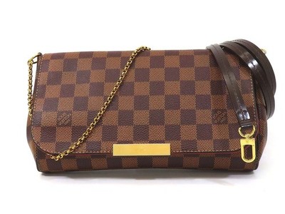 Louis Vuitton N41129 Damier Ebene Favorite MM 2Way Shoulder Bag Used