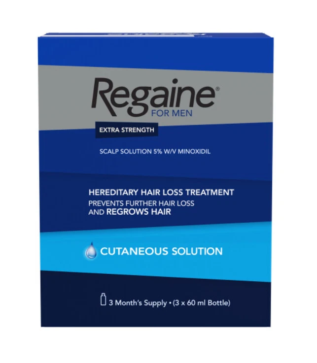 3 month Regaine for Men 5% Hair Scalp Treatment Solution (3 x 60ml) Long Expiry
