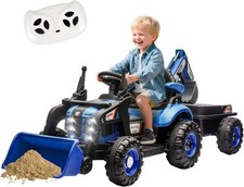 24V Kids Ride on Excavator 4-in-1 Tractor Bulldozer Dump Truck w/ Remote Control