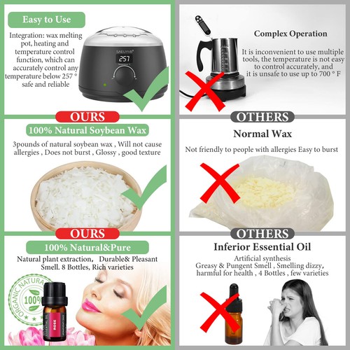 SAEUYVB Candle Making Kit for Adults with Hot Plate, DIY Starter Soy Candle - Picture 3 of 7