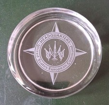 United States European Command Headquarters Glass Paperweight Wedgwood Crystal