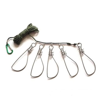 2 Sätze 5m 5 Haken Edelstahl Hardcover Fischschloss mit Drahtschlossfisch -Kit