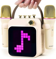 Rhymcore Karaoke Machine with Screen, Voice Changer  Vocal Removal, Portable