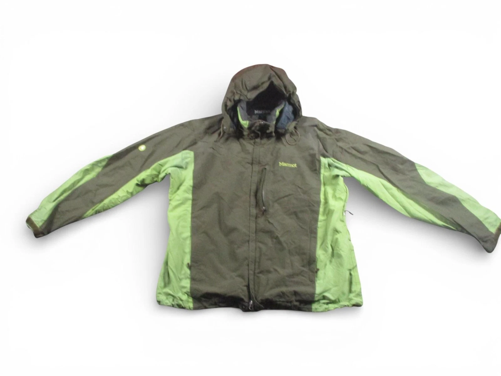Marmot Ski Jacket Mens XL Green Hooded Colorblock Nylon Full Zip Snow Coat
Opens in a new window or 