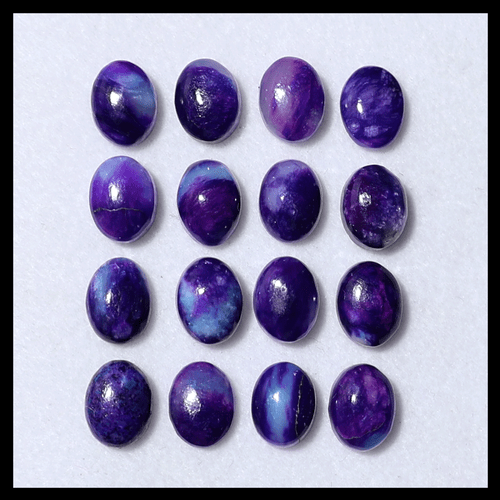 Tenebrescente ~ 16 piezas Hackmanita Natural 8x6mm Cabujón Ovalado Piedras Preciosas Calibradas - Imagen 9 de 11