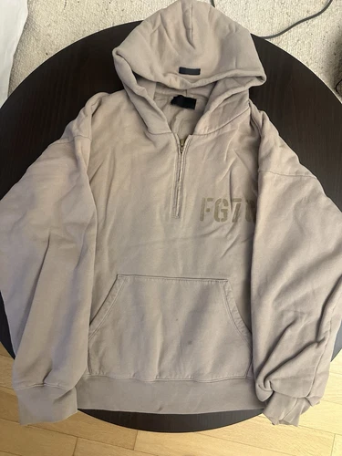 Felpa con cappuccio mezza zip Fear Of God 'Vintage Paris Sky' beige