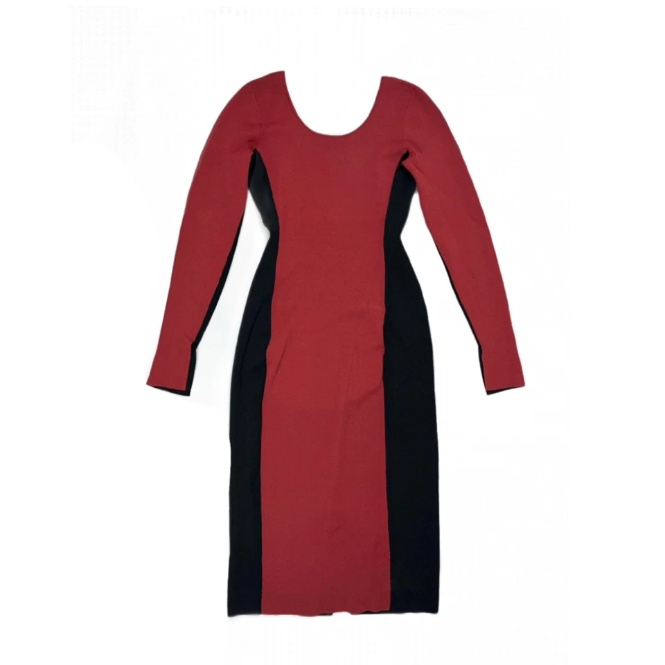 Vestido Diane Von Furstenberg Mujer Manga Larga Largo Medio Granate Negro Pequeño Foto 4 de 4