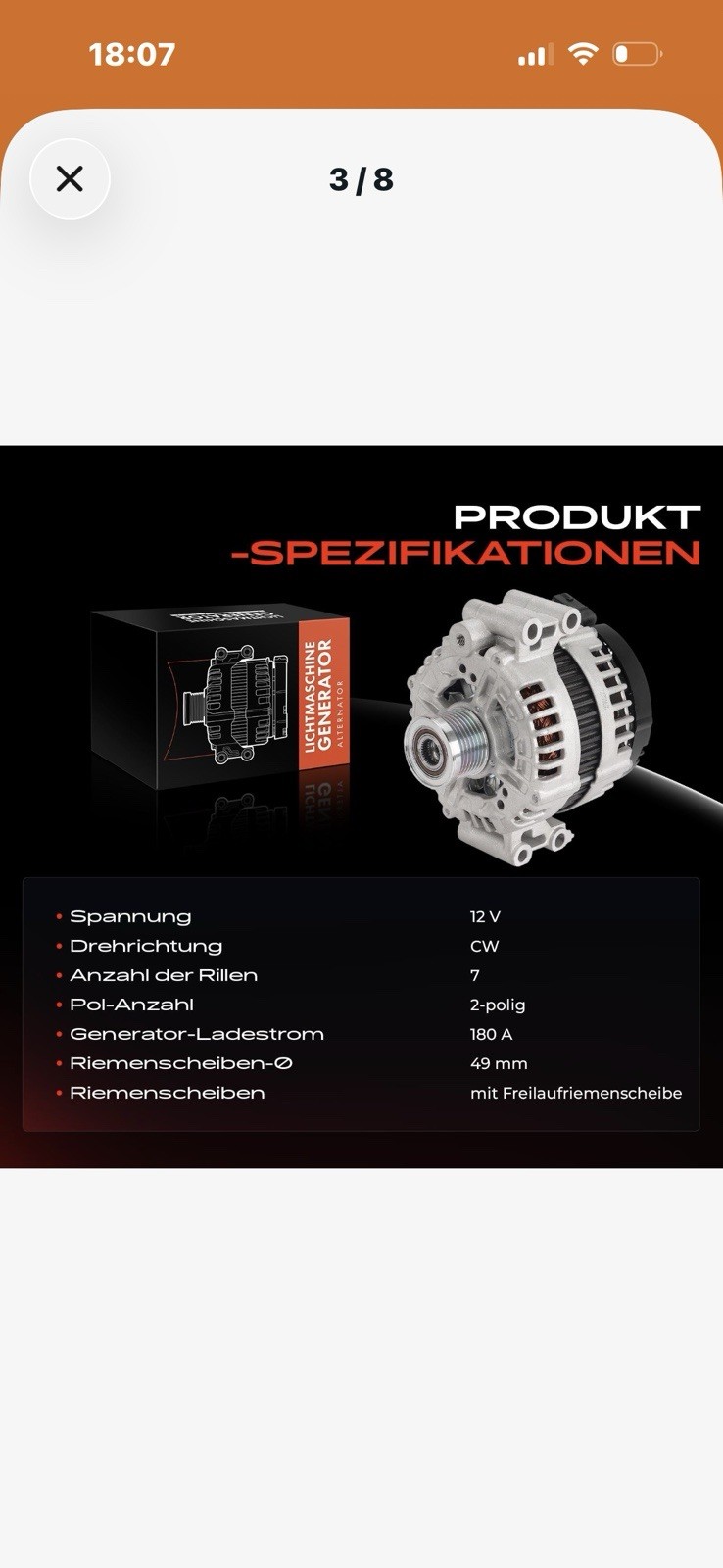Alternateur Frankberg 12V 90A pour moteurs essence et diesel de voitures compactes
