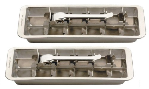 Stainless Steel 18 Cube Ice Cube Tray, Set of 2