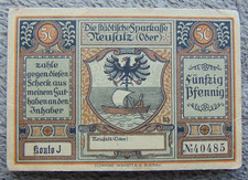 Geldscheine, Scheck der Stadt NEUSALZ(Oder) über 50 Pfennig, 19?? Jahr!