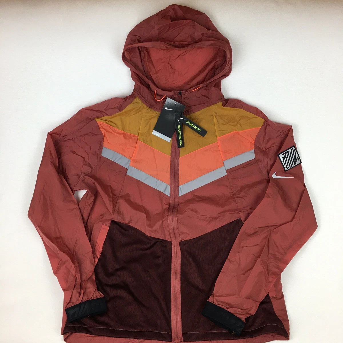 Nike Wild Run Windrunner Running Tech Jacket Burgundy Men s Size L