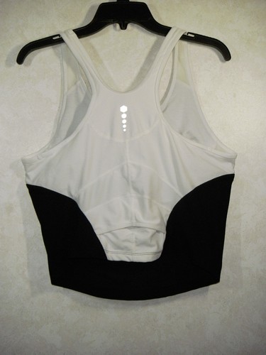 Nike Dri-Fit Tank Cropped Women XL (16-18) Black White Shelf Bra Tennis Yoga - Picture 13 of 14