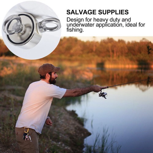 Fishing Magnet Kit Upto 2400 Lbs Pull Force Rope, Carabiner, Threadlocker, Glove - Picture 8 of 47