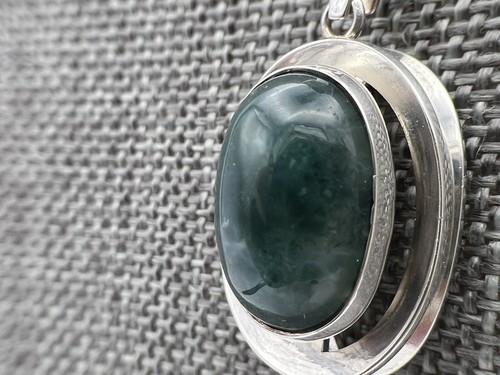 Collana Kultaseppa Salovaara Finlandia argento sterling muschio agata ciondolo 16,50” - Foto 7 di 14