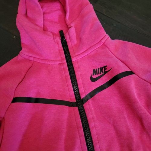 Nike Sweater Girls 4T Pink Fleece Tech Zip Toddler Kids Youth 4T years Hoodie - Picture 2 of 3