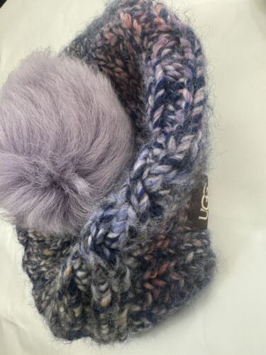 UGG Australia Multi-color Pom Beanie With Shearling Sheepskin Fur From Spain - Picture 3 of 4