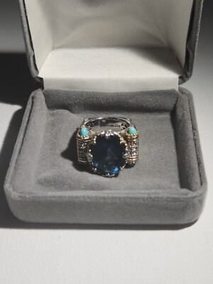 Gems En Vogue London Ring blaufarben Stein Größe 5