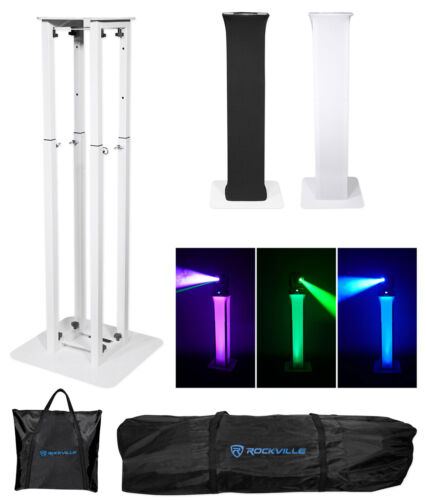 (1) Rockville White Adjustable Totem Speaker Stand For Turbosound Milan M15 - Picture 2 of 11
