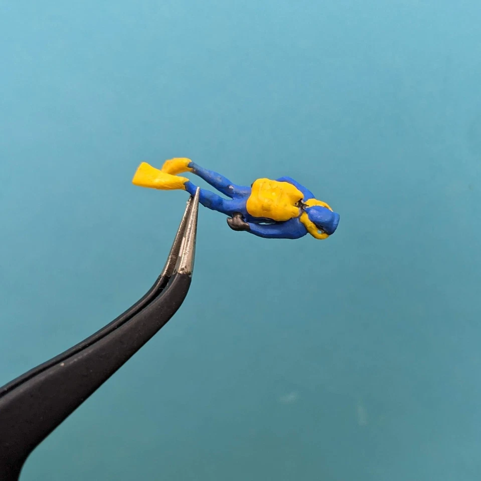 Sport Taucher / Scuba Diver Figur 1:87 aus Resin fertig BEMALT oder unbemalt - Bild 2 von 4