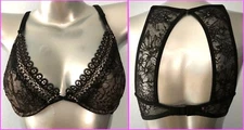 Victoria's Secret Very Sexy Black  Lace Circle Unlined Plunge Sling Bra