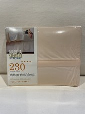 Martha Stewart Everyday 230 Thread Count Full Flat Sheet Shell Color Made In USA