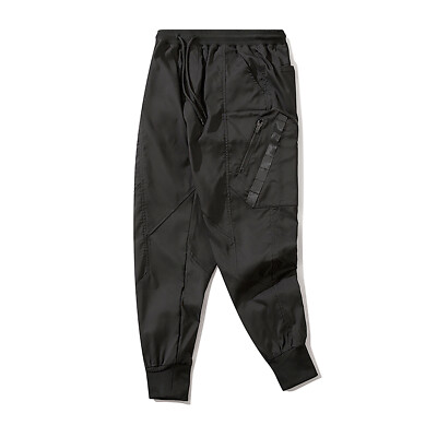 Mens Black Gothic Rock Casual Long Pants Urban Techwear Mens Black Gothic Rock Casual Long Pants Urban Techwear