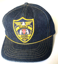 Vintage Alaska Highway Patrol Dalton Highway Denim Snapback Ball Hat Cap