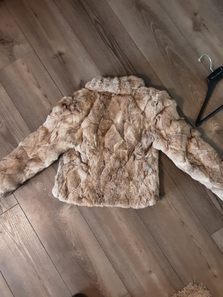fur coat Sergio Valente rabbit fur coat genuine rabbit fur