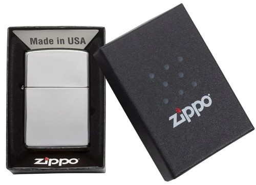 Zippo 250, Classic High Polish Chrome Finish Lighter, Full Size - Picture 2 of 3